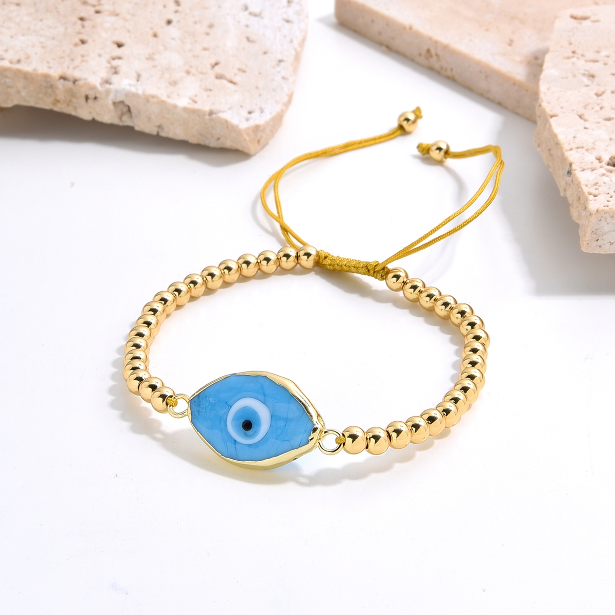 Elegant Simple Style Eye Gold Plated Glass Wholesale Bracelets display picture 2