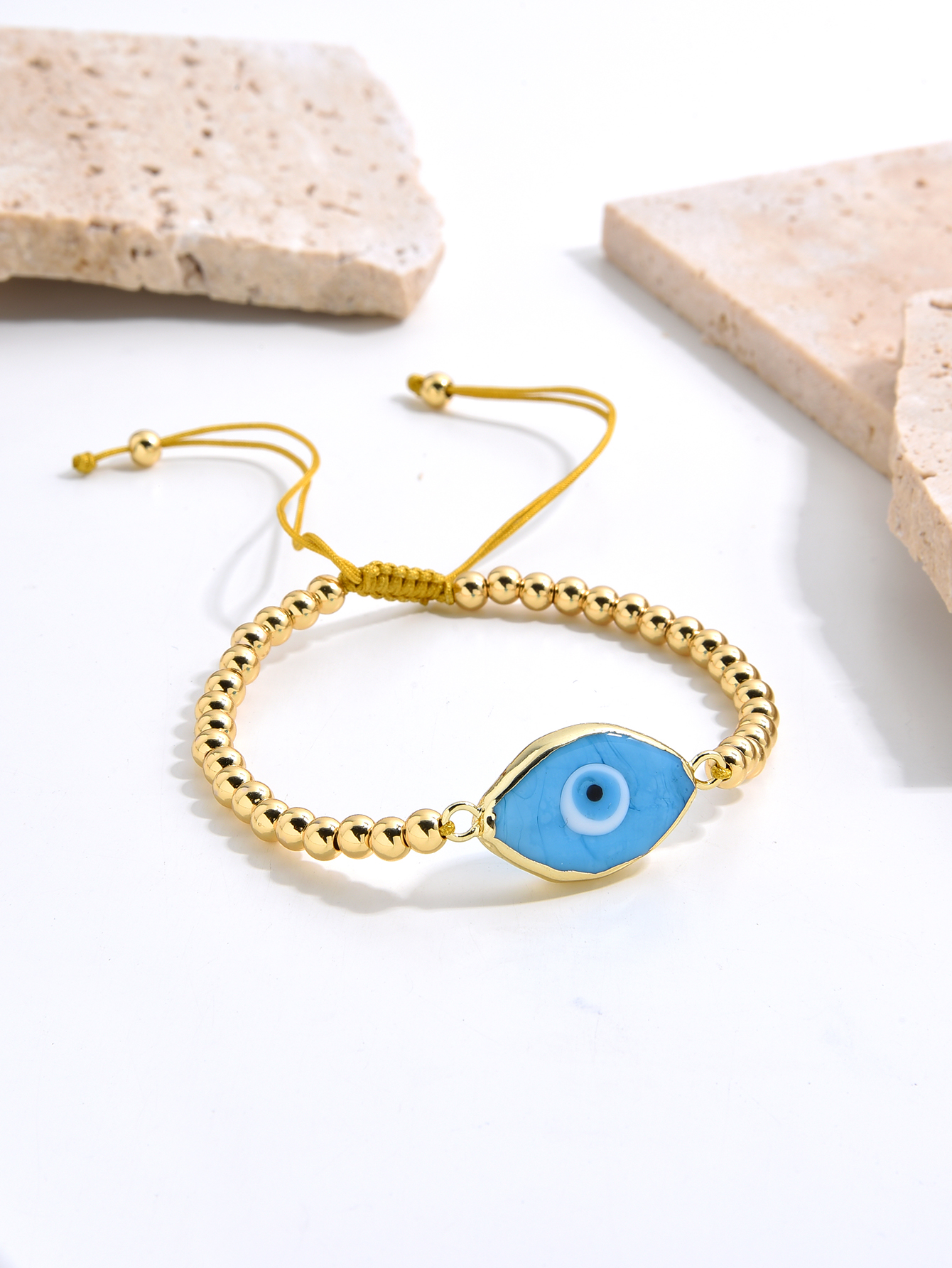Elegant Simple Style Eye Gold Plated Glass Wholesale Bracelets display picture 5