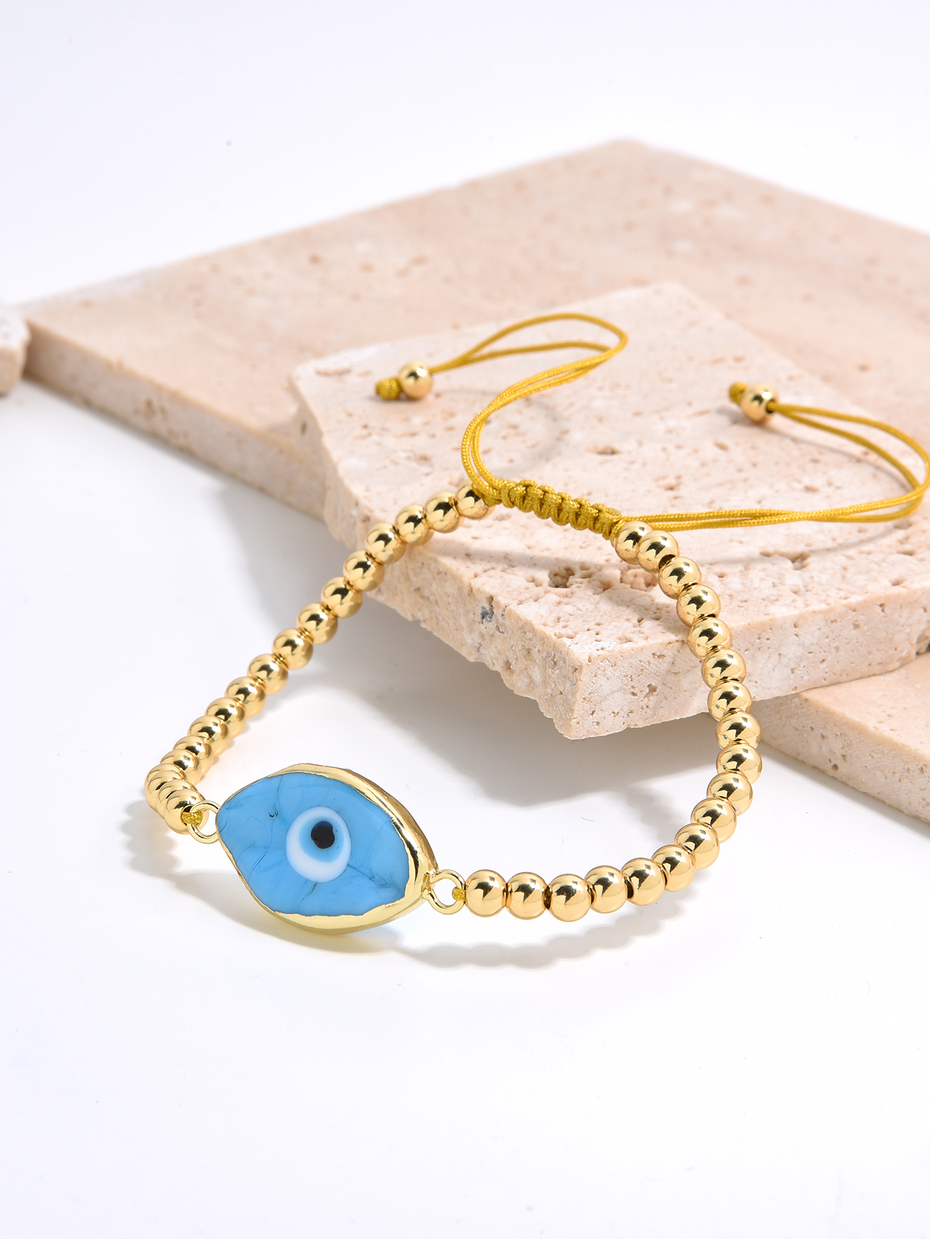 Elegant Simple Style Eye Gold Plated Glass Wholesale Bracelets display picture 4