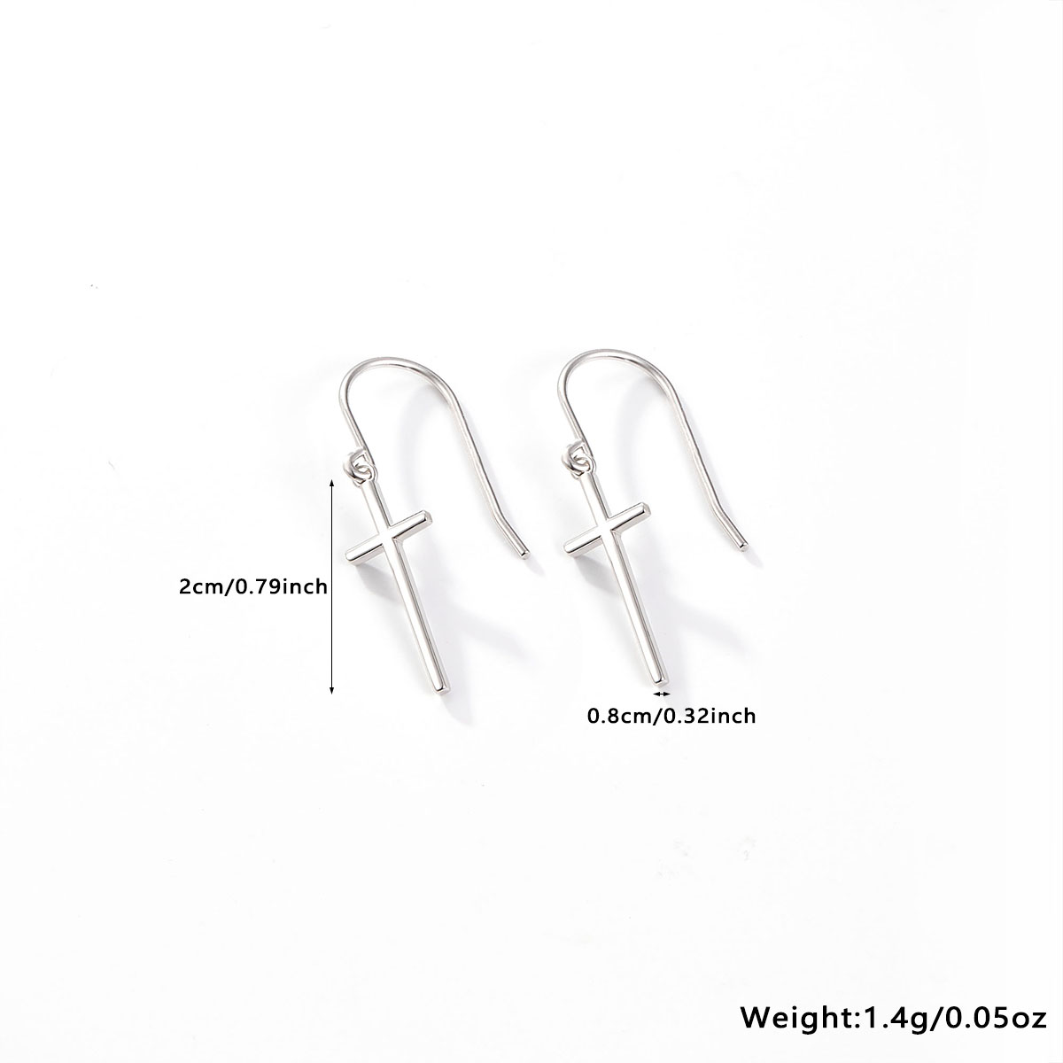Großhandel Schmuck Einfacher Stil Kreuzen Sterling Silber Weißgold Plattiert Überzug Ringe Ohrringe display picture 3