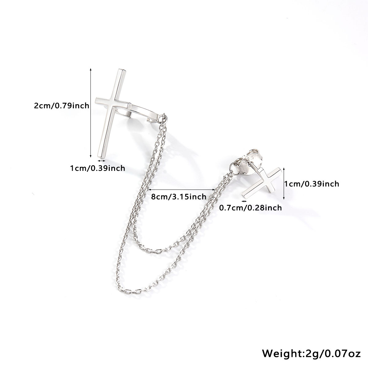 Großhandel Schmuck Einfacher Stil Kreuzen Sterling Silber Weißgold Plattiert Überzug Ringe Ohrringe display picture 4