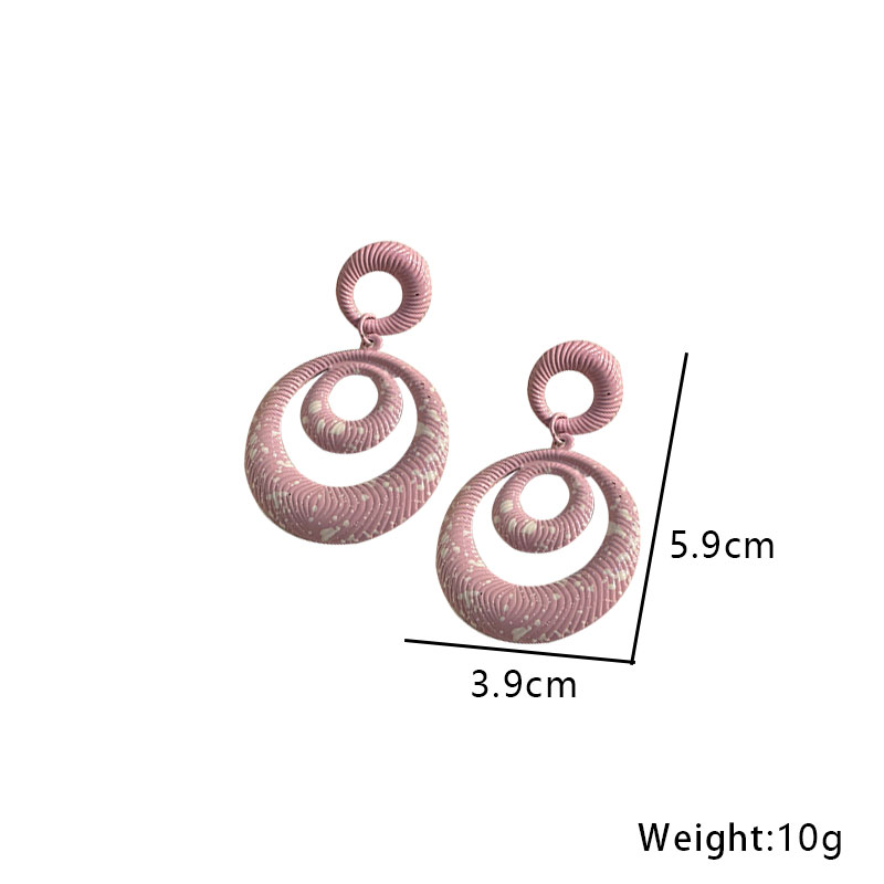 1 Pair Exaggerated Circle Hollow Out Alloy Drop Earrings display picture 2