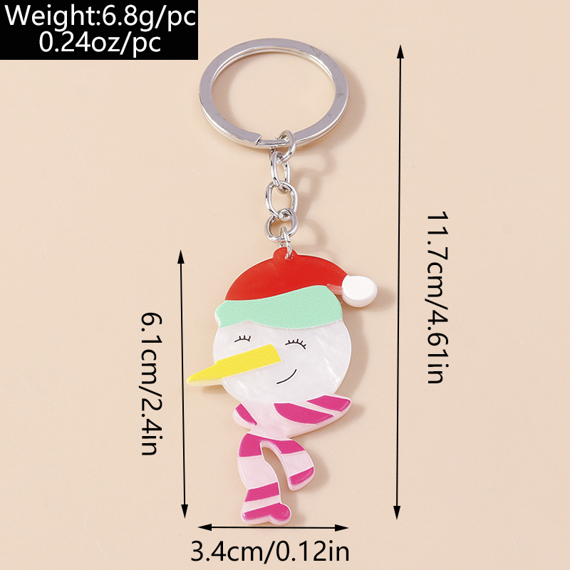 Cute Christmas Tree Snowman Elk Zinc Alloy Christmas Bag Pendant Keychain display picture 6