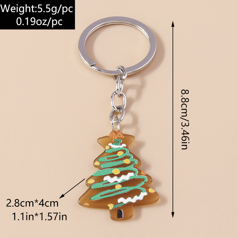 Cute Christmas Tree Snowman Elk Zinc Alloy Christmas Bag Pendant Keychain display picture 9