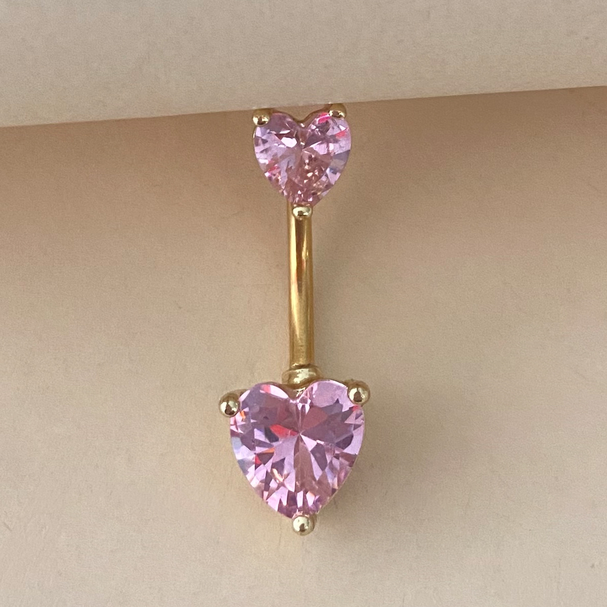 Cute Shiny Heart Shape Stainless Steel Copper Plating Inlay Zircon White Gold Plated Gold Plated Silver Plated Belly Ring display picture 1