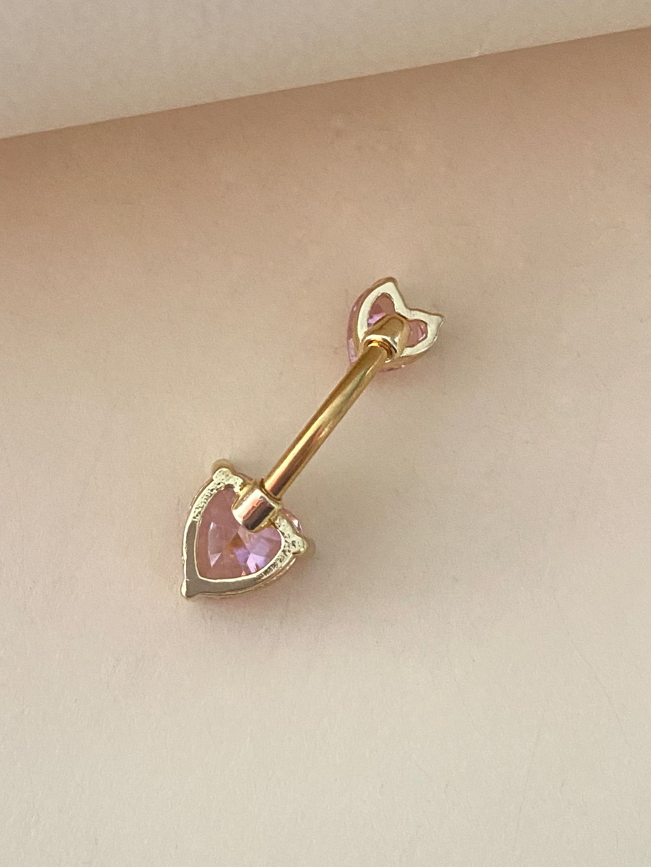 Cute Shiny Heart Shape Stainless Steel Copper Plating Inlay Zircon White Gold Plated Gold Plated Silver Plated Belly Ring display picture 5