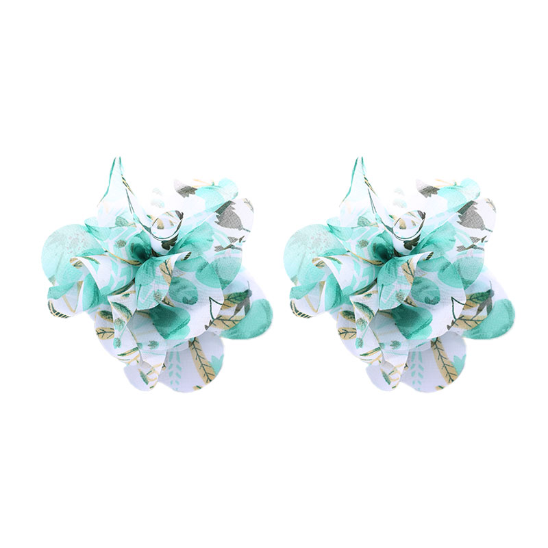 1 Paire Vacances Sucré Coloré Fleur Chiffon Boucles D'oreilles display picture 1