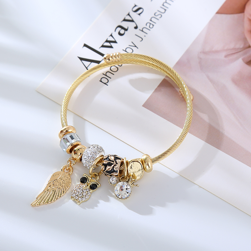 Elegant Glam Owl Wings Butterfly Rhinestones Alloy Wholesale Bangle display picture 4