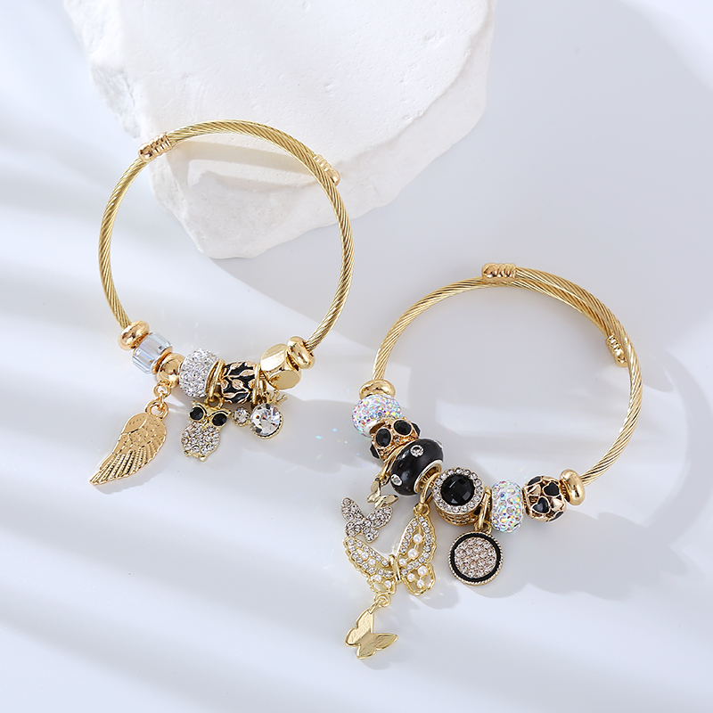 Elegant Glam Owl Wings Butterfly Rhinestones Alloy Wholesale Bangle display picture 2
