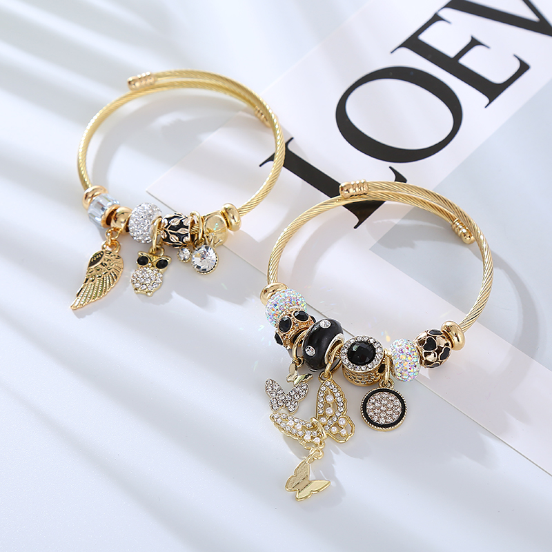 Elegant Glam Owl Wings Butterfly Rhinestones Alloy Wholesale Bangle display picture 3