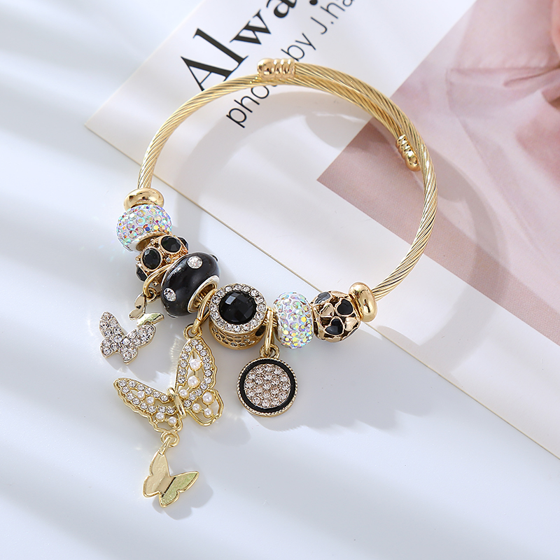 Elegant Glam Owl Wings Butterfly Rhinestones Alloy Wholesale Bangle display picture 5