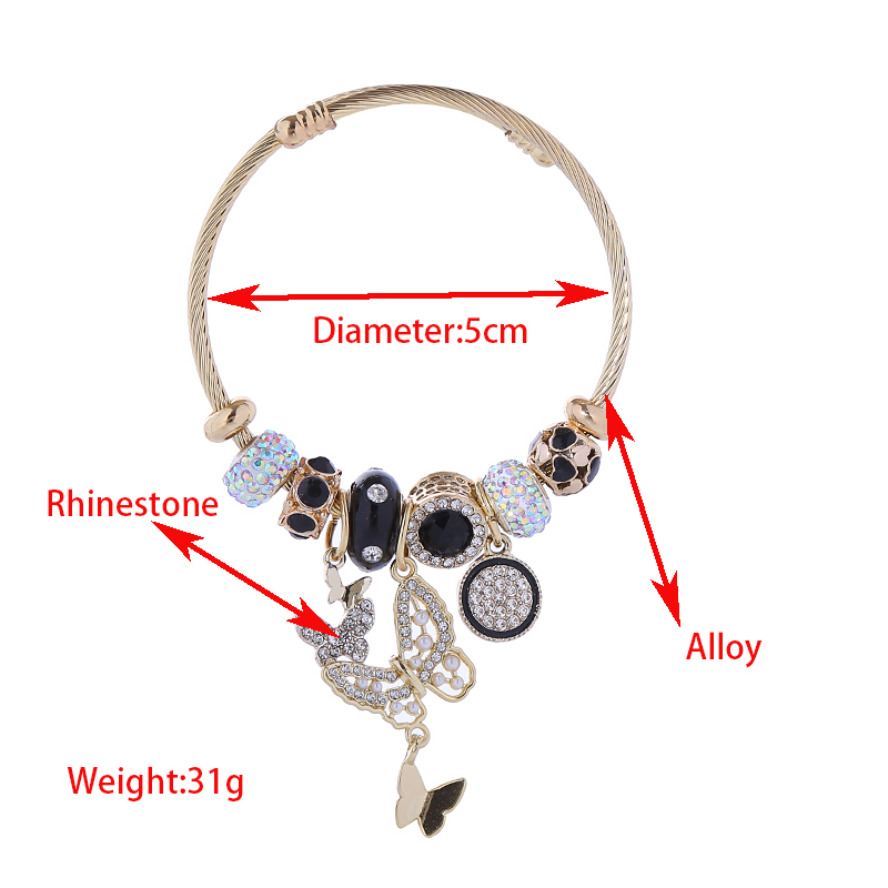 Elegant Glam Owl Wings Butterfly Rhinestones Alloy Wholesale Bangle display picture 1