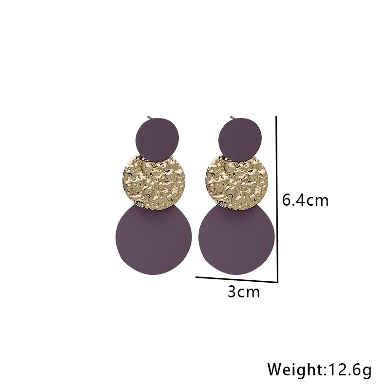 1 Pair Retro Round Pleated Alloy Drop Earrings display picture 2