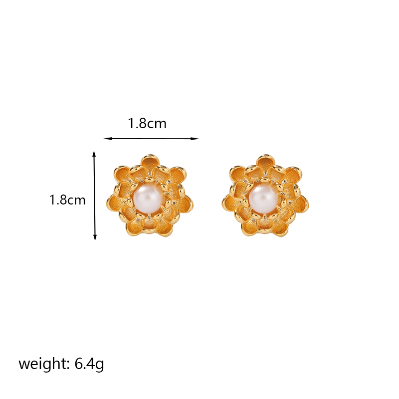 1 Pair Classic Style Flower Enamel Plating Inlay Copper Zircon 14k Gold Plated 18k Gold Plated Ear Studs display picture 4