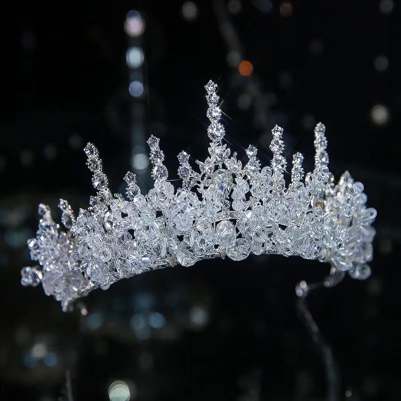 Prinzessin Königin Braut Krone Legierung Überzug Inlay Eingelegter Kristall Künstlicher Kristall Krone display picture 4