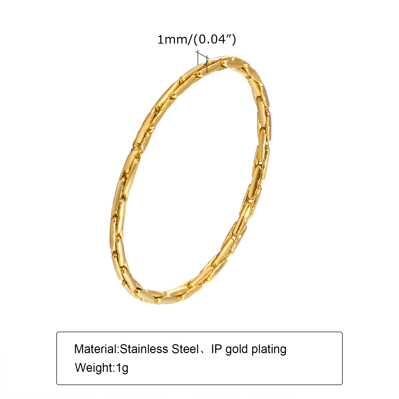 304 Stainless Steel Gold Plated Simple Style Plating Solid Color Rings display picture 5