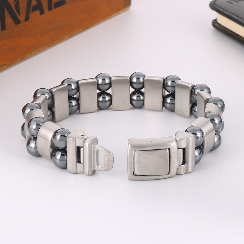 Simple Style Classic Style Solid Color Stainless Steel Men's Bracelets display picture 5