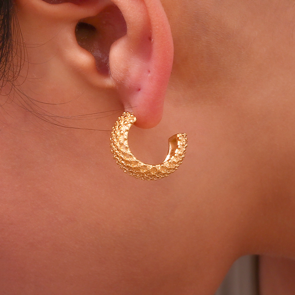 1 Pair Vintage Style Solid Color Plating Stainless Steel 18k Gold Plated Ear Studs display picture 10
