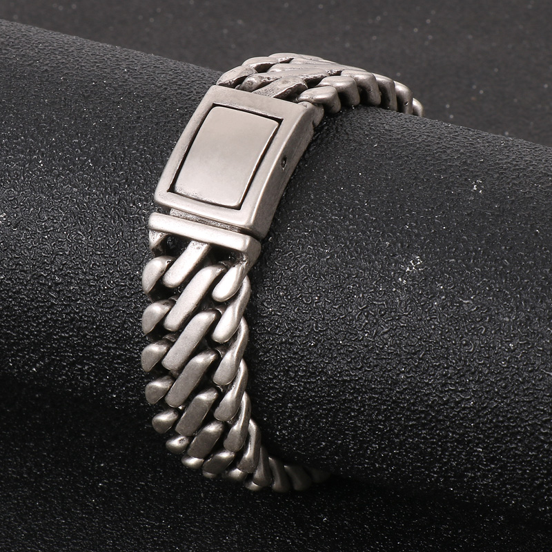 Retro Solid Color Titanium Steel Polishing Men's Bracelets display picture 2