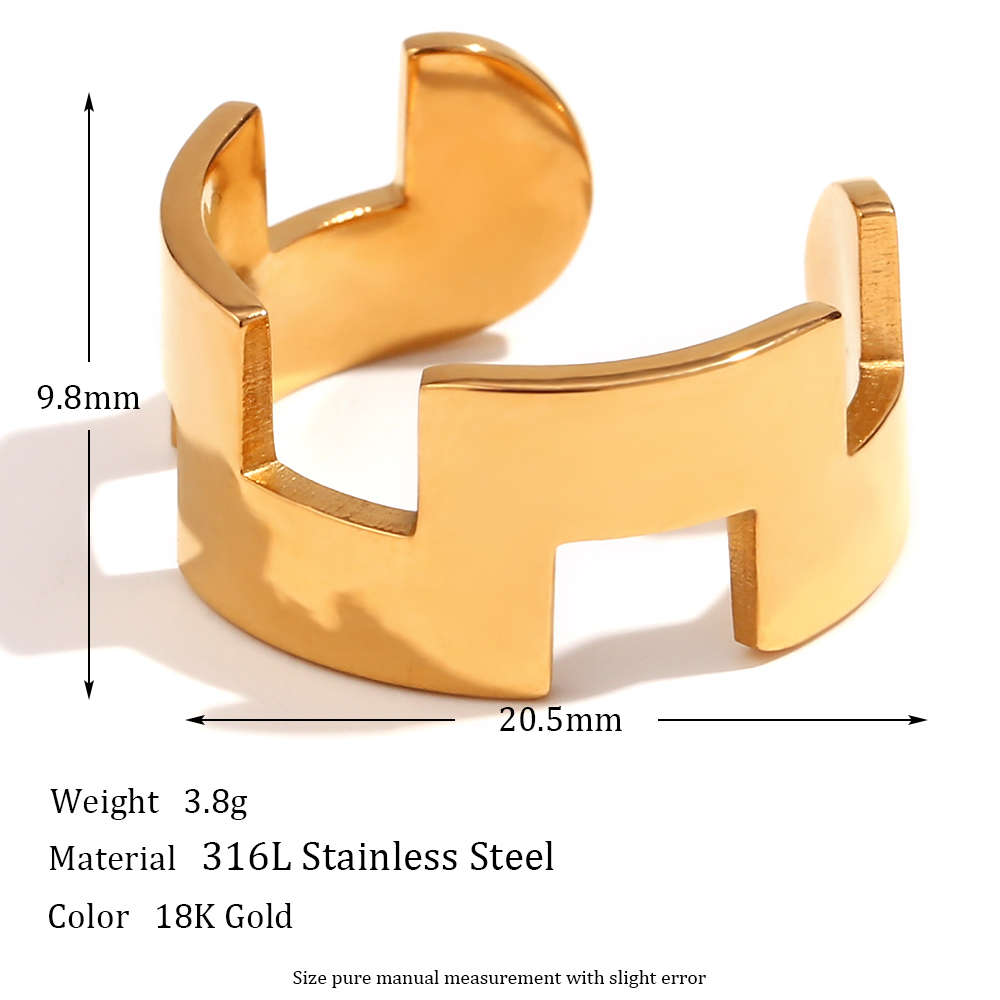 Simple Style Solid Color Stainless Steel 18k Gold Plated Rings Bracelets display picture 2
