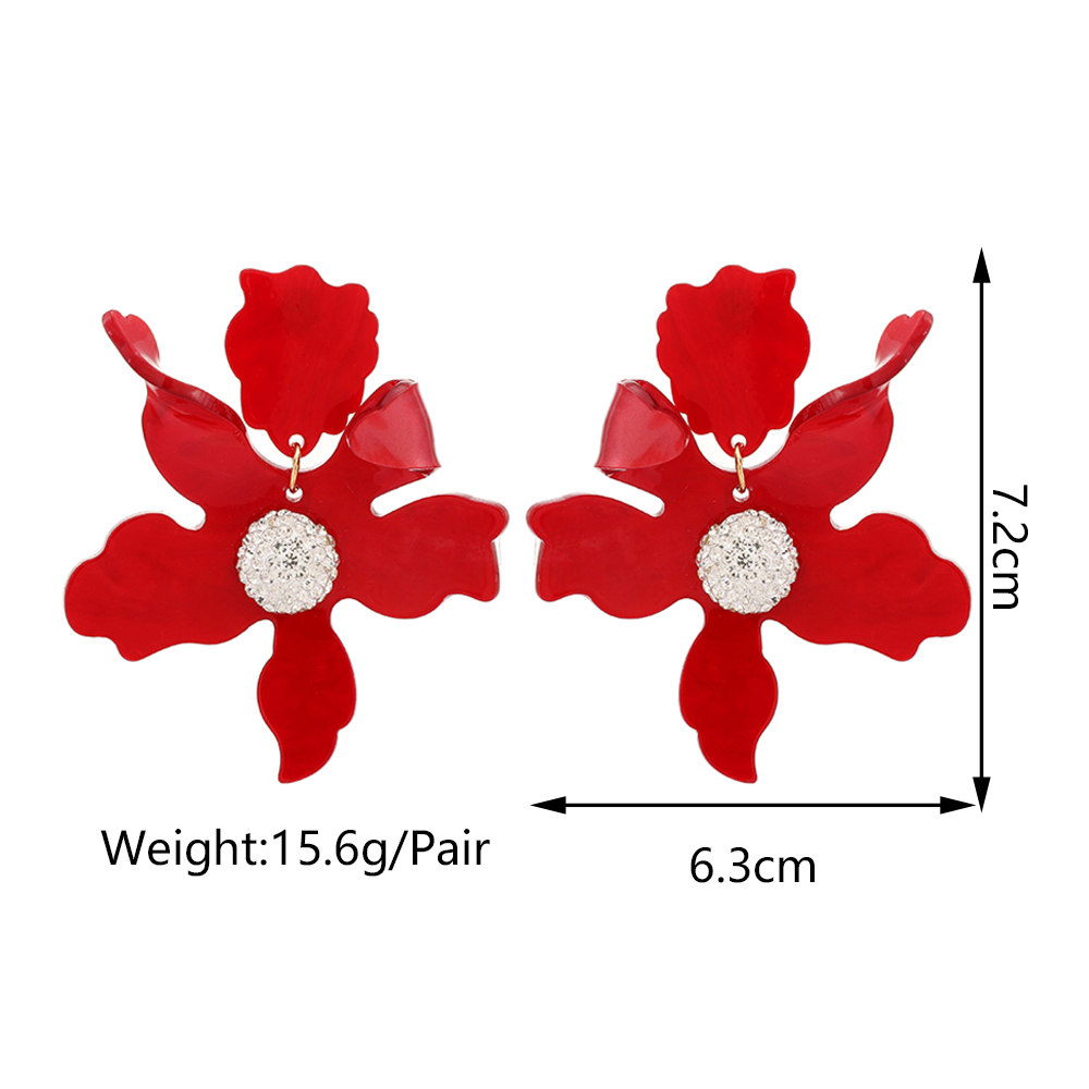 1 Pair Simple Style Flower Spray Paint Zinc Alloy Dangling Earrings display picture 1