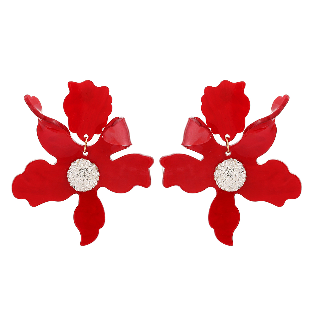 1 Paire Style Simple Fleur Peinture En Aérosol Alliage De Zinc Boucles D'oreilles Pendantes display picture 2