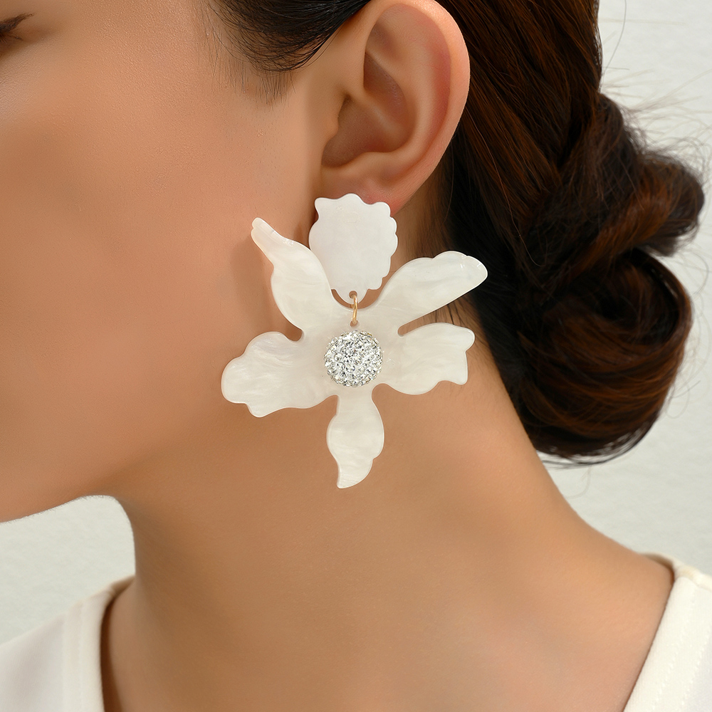 1 Paire Style Simple Fleur Peinture En Aérosol Alliage De Zinc Boucles D'oreilles Pendantes display picture 7