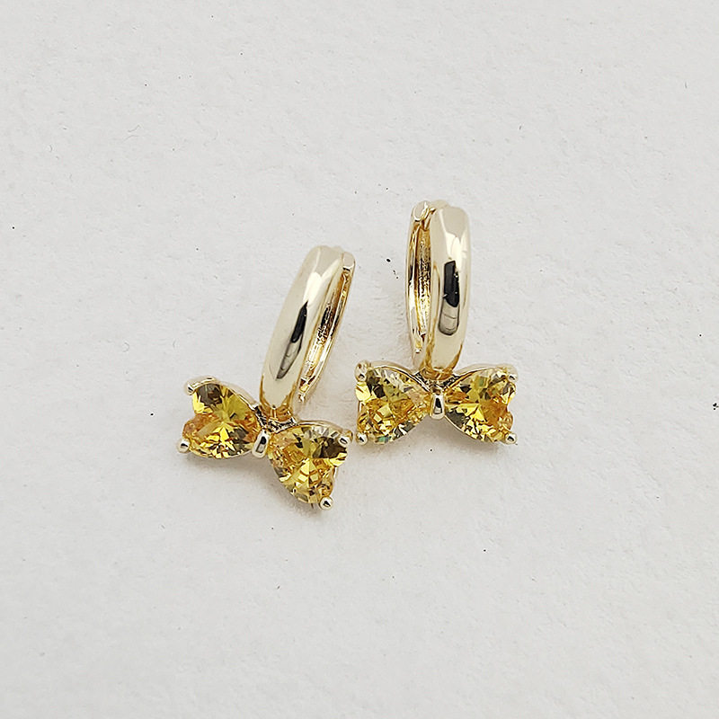 1 Pair Simple Style Bow Knot Plating Inlay Copper Zircon K Gold Plated Rhodium Plated Drop Earrings display picture 4