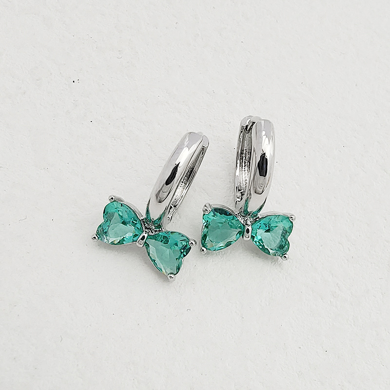 1 Pair Simple Style Bow Knot Plating Inlay Copper Zircon K Gold Plated Rhodium Plated Drop Earrings display picture 5