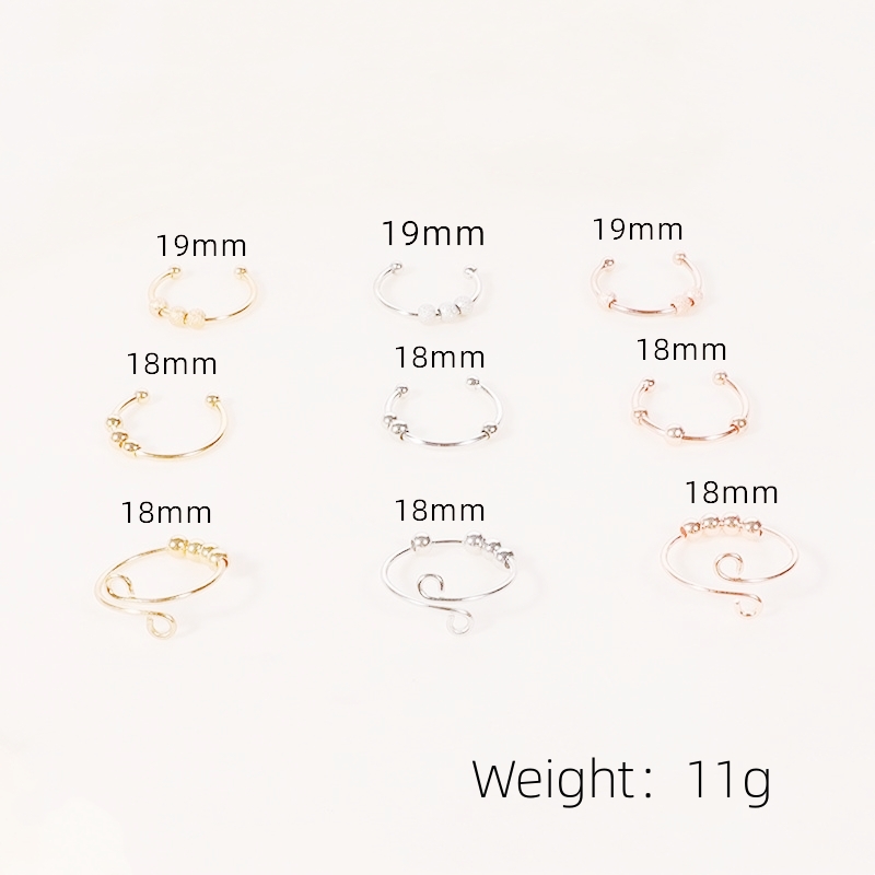 201 Stainless Steel Copper Simple Style Plating Solid Color Open Rings display picture 3