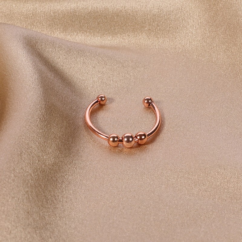201 Stainless Steel Copper Simple Style Plating Solid Color Open Rings display picture 1