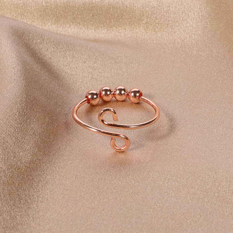 201 Stainless Steel Copper Simple Style Plating Solid Color Open Rings display picture 4