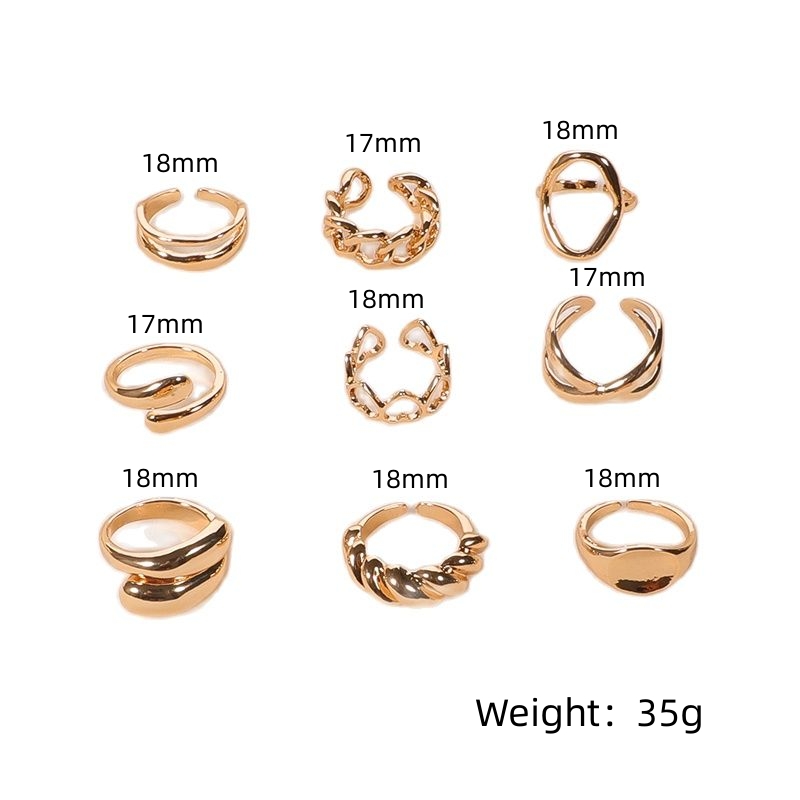 Simple Style Solid Color Alloy Plating Gold Plated Women's Open Rings display picture 2