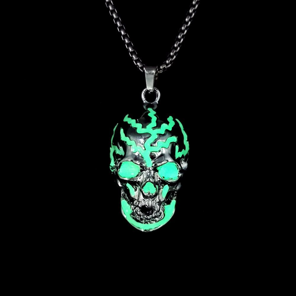 Hip-hop Skull Alloy Luminous Men's Pendant Necklace display picture 1