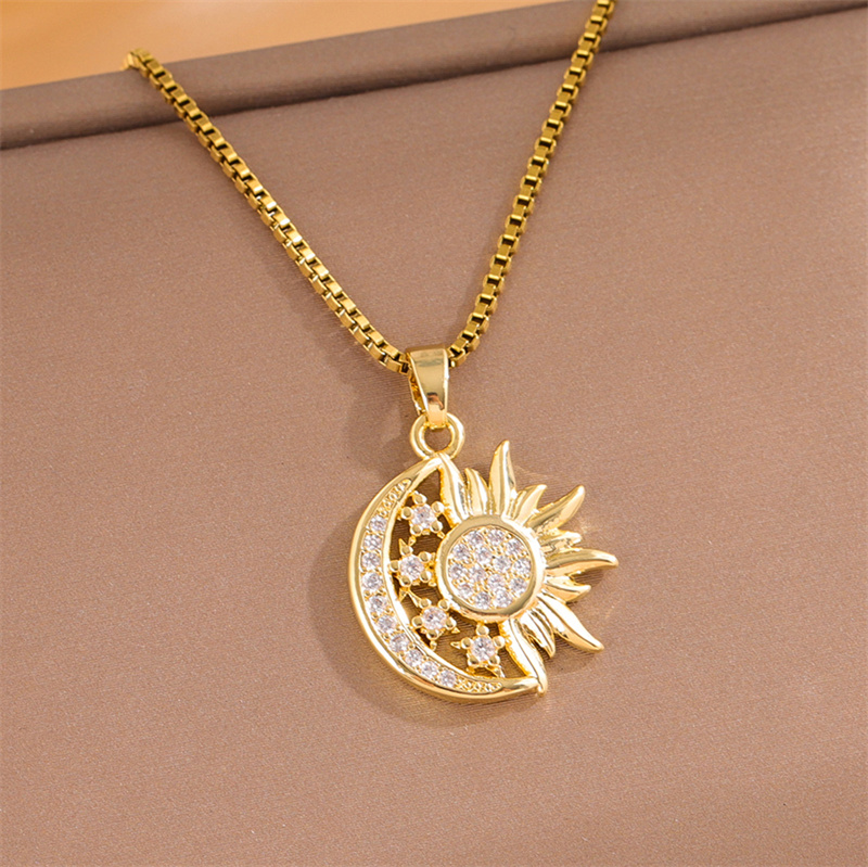 Stainless Steel Titanium Steel 18K Gold Plated Elegant Simple Style Streetwear Plating Inlay Heart Shape Flower Butterfly Zircon Pendant Necklace display picture 20