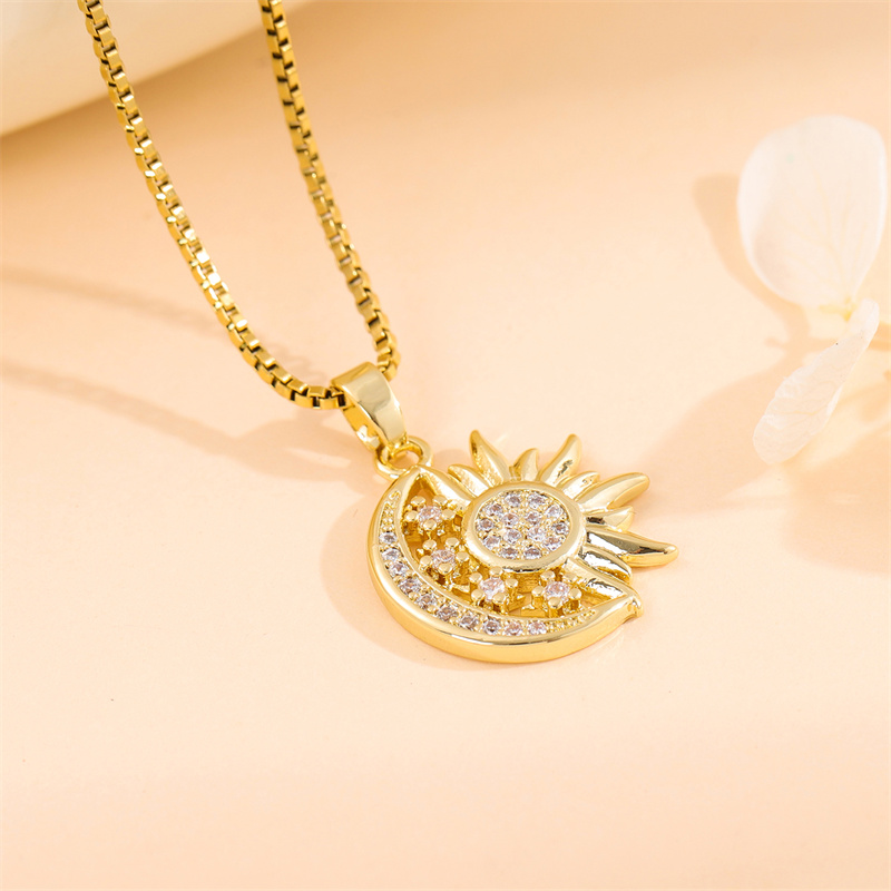 Stainless Steel Titanium Steel 18K Gold Plated Elegant Simple Style Streetwear Plating Inlay Heart Shape Flower Butterfly Zircon Pendant Necklace display picture 19