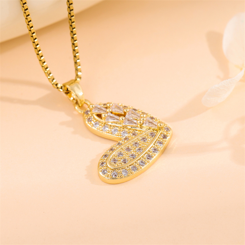 Stainless Steel Titanium Steel 18K Gold Plated Elegant Simple Style Streetwear Plating Inlay Heart Shape Flower Butterfly Zircon Pendant Necklace display picture 22