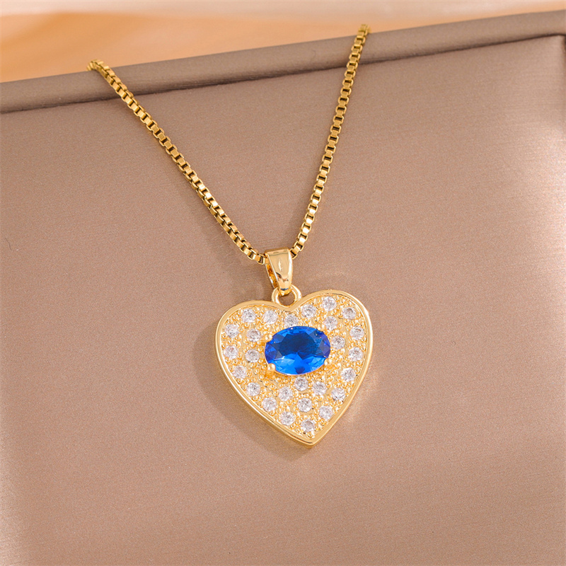 Stainless Steel Titanium Steel 18K Gold Plated Elegant Simple Style Streetwear Plating Inlay Heart Shape Flower Butterfly Zircon Pendant Necklace display picture 37