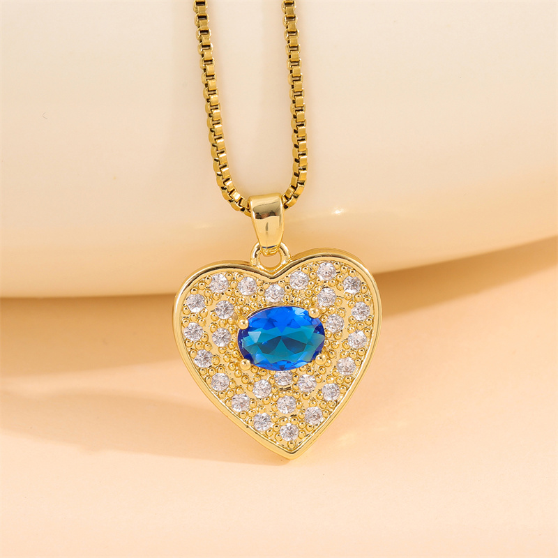 Stainless Steel Titanium Steel 18K Gold Plated Elegant Simple Style Streetwear Plating Inlay Heart Shape Flower Butterfly Zircon Pendant Necklace display picture 35