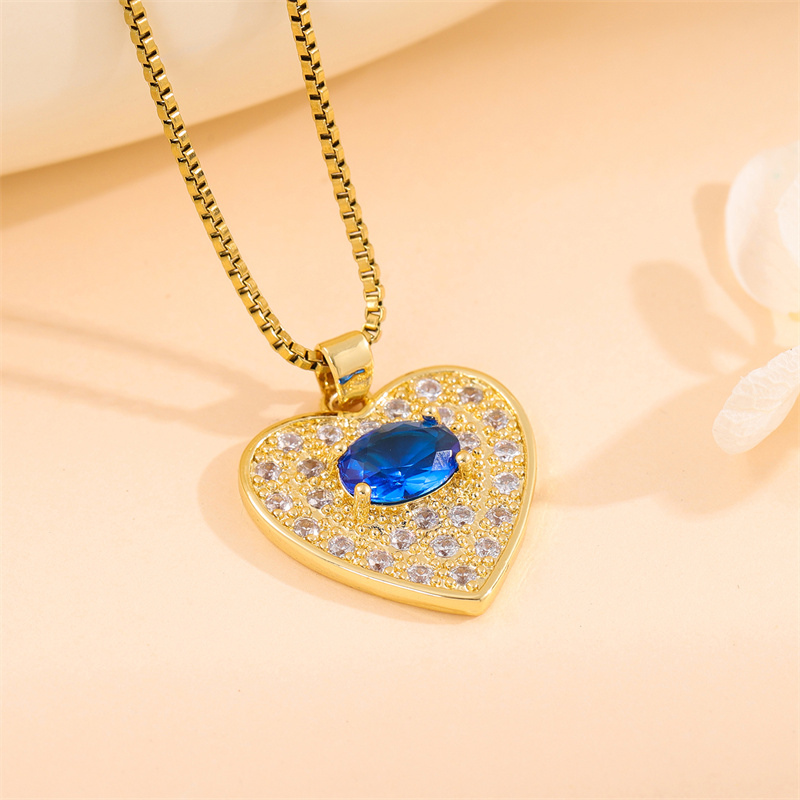 Stainless Steel Titanium Steel 18K Gold Plated Elegant Simple Style Streetwear Plating Inlay Heart Shape Flower Butterfly Zircon Pendant Necklace display picture 38