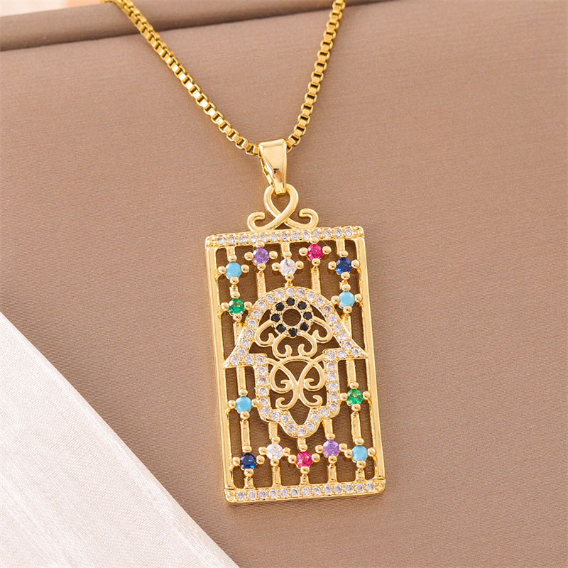 Stainless Steel Titanium Steel 18K Gold Plated Retro Lady Roman Style Enamel Plating Inlay Snake Bee Butterfly Zircon Pendant Necklace display picture 22