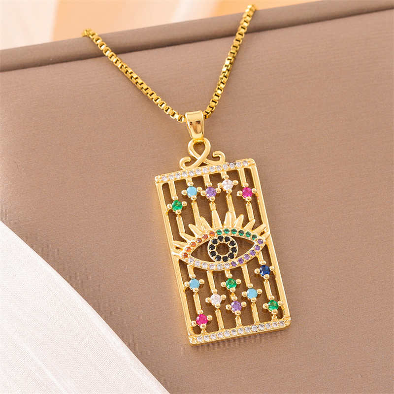 Stainless Steel Titanium Steel 18K Gold Plated Retro Lady Roman Style Enamel Plating Inlay Snake Bee Butterfly Zircon Pendant Necklace display picture 25
