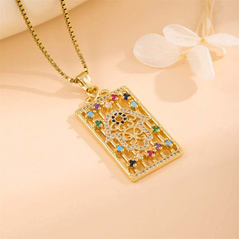 Stainless Steel Titanium Steel 18K Gold Plated Retro Lady Roman Style Enamel Plating Inlay Snake Bee Butterfly Zircon Pendant Necklace display picture 24