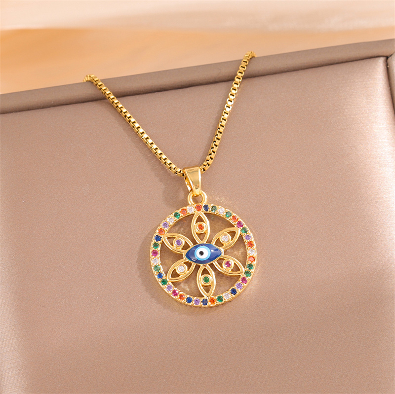 Stainless Steel Titanium Steel 18K Gold Plated Retro Lady Roman Style Enamel Plating Inlay Snake Bee Butterfly Zircon Pendant Necklace display picture 32