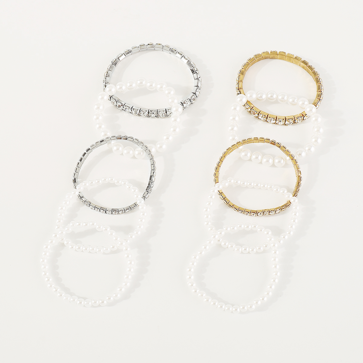 Elegant Vintage Style Shiny Geometric Imitation Pearl Iron Inlay Rhinestones Women's Bracelets display picture 4