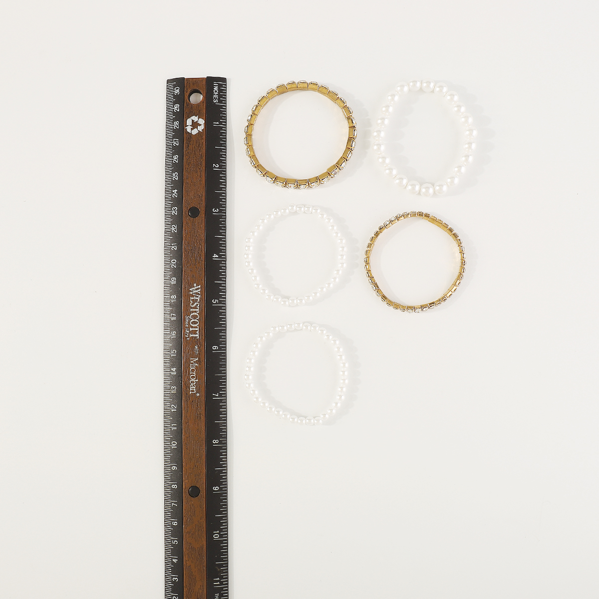 Elegant Vintage Style Shiny Geometric Imitation Pearl Iron Inlay Rhinestones Women's Bracelets display picture 14