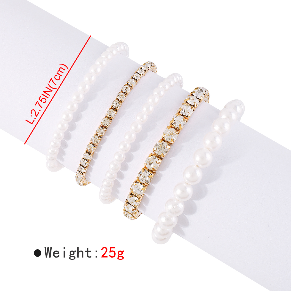 Elegant Vintage Style Shiny Geometric Imitation Pearl Iron Inlay Rhinestones Women's Bracelets display picture 12