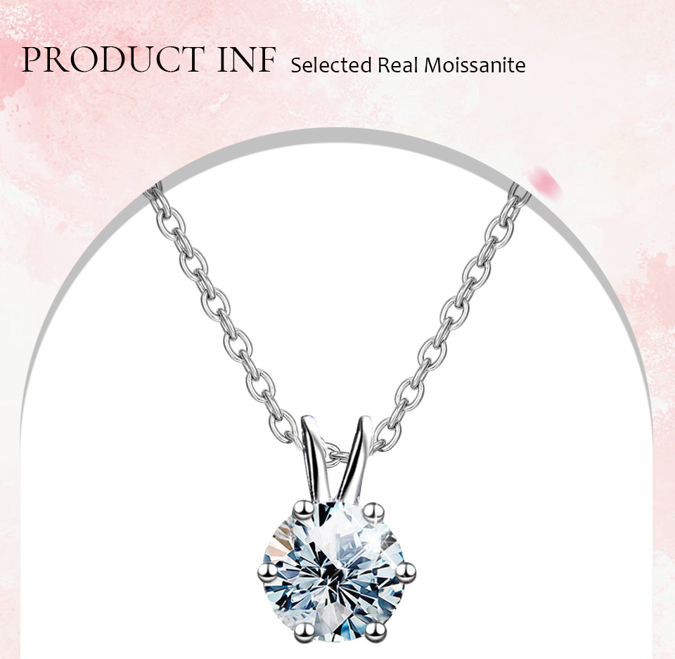 Elegant Lady Geometric Sterling Silver Gra Plating Inlay Moissanite Pendant Necklace display picture 1