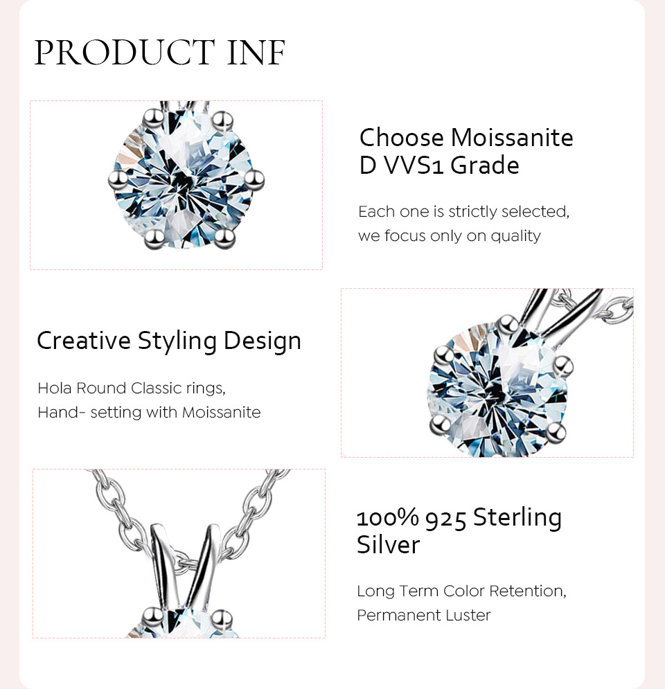 Elegant Lady Geometric Sterling Silver Gra Plating Inlay Moissanite Pendant Necklace display picture 2