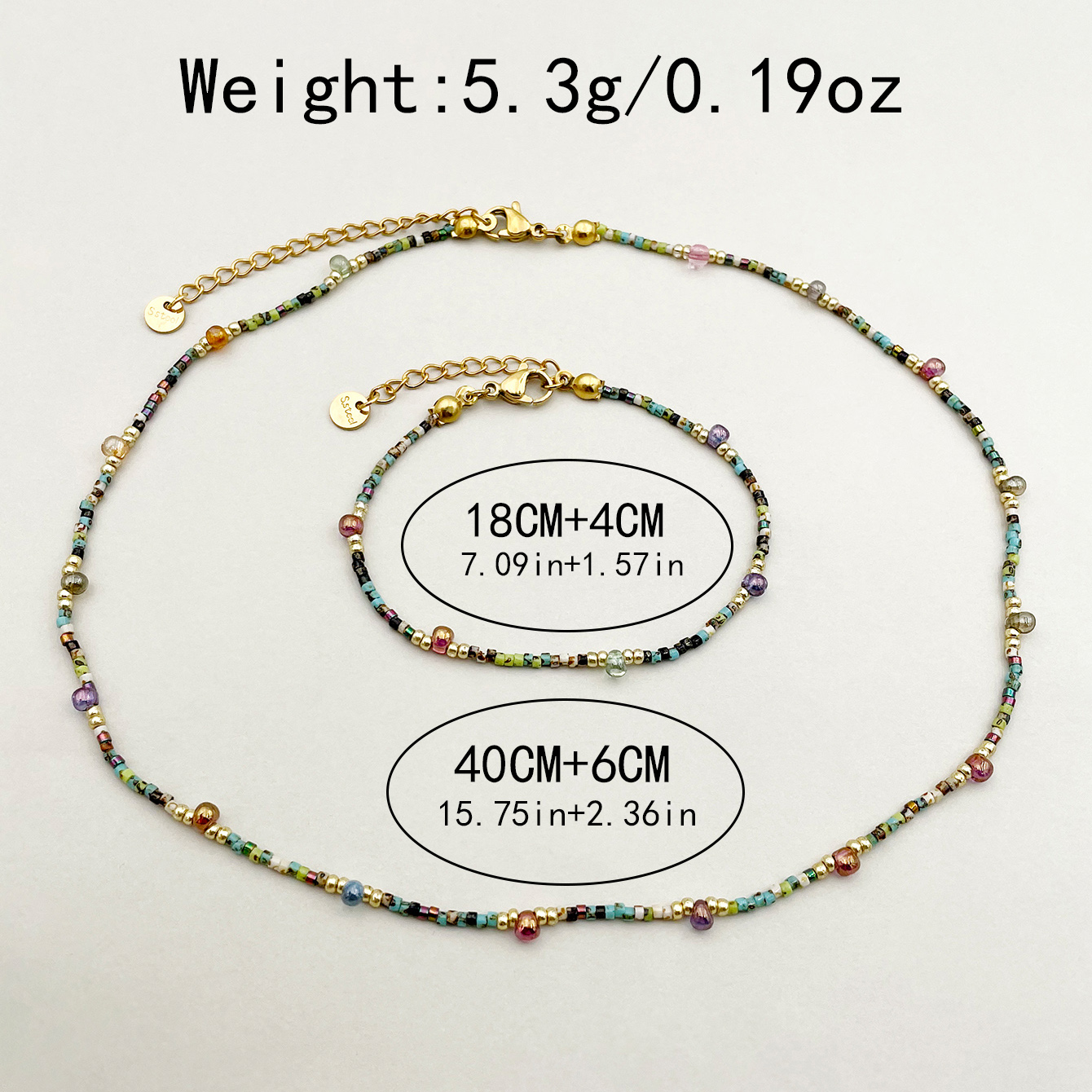Basic Simple Style Geometric Gold Plated Natural Stone Crystal Beads 304 Stainless Steel Beaded Wholesale Bracelets Necklace display picture 3